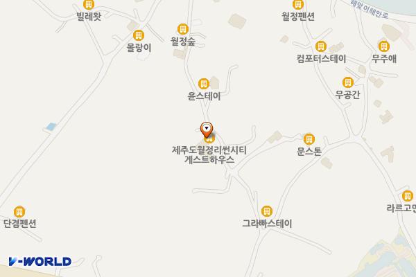 월정리썬시티 게스트하우스 위치 지도 — 제주특별자치도 제주시 구좌읍 월정5길 33