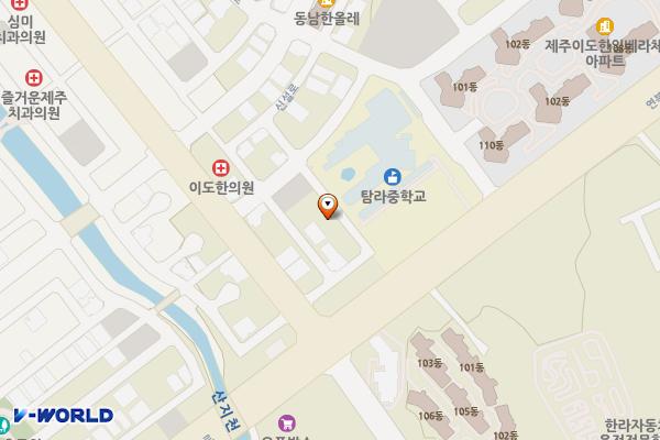탐라중학교 공영주차장 위치 지도 — 제주특별자치도 제주시 신설로11길 8-6