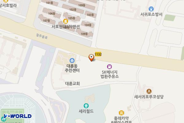 월드컵경기장 인근 공영주차장 위치 지도 — 제주특별자치도 서귀포시 법환동 870