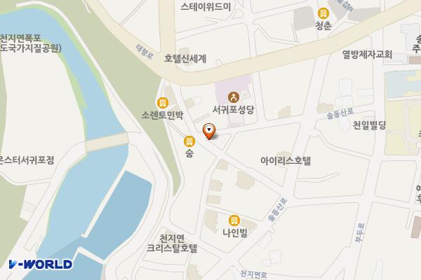 서귀포성당 뒤 주차장 위치 지도 — 제주특별자치도 서귀포시 서귀동 600-3