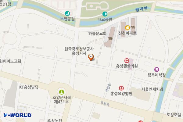 오관2리 쌈지주차장 위치 지도 — 충청남도 홍성군 홍성읍 오관리180
