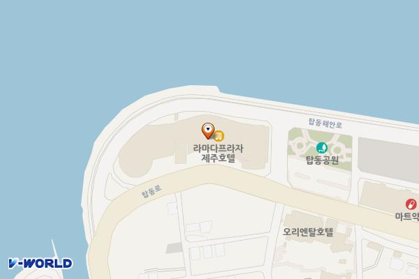쉐라톤제주 위치 지도 — 제주특별자치도 제주시 탑동로 66