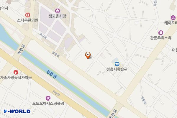 샘고을시장 주차장 위치 지도 — 전북특별자치도 정읍시 벚꽃로 398