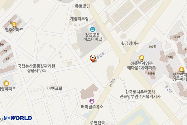 터미널 공영주차장 위치 지도 — 전북특별자치도 정읍시 연지8길 16