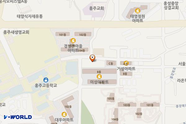 남장리 미성아파트 앞 공영주차장 위치 지도 — 충청남도 홍성군 홍성읍 남장리 95-2