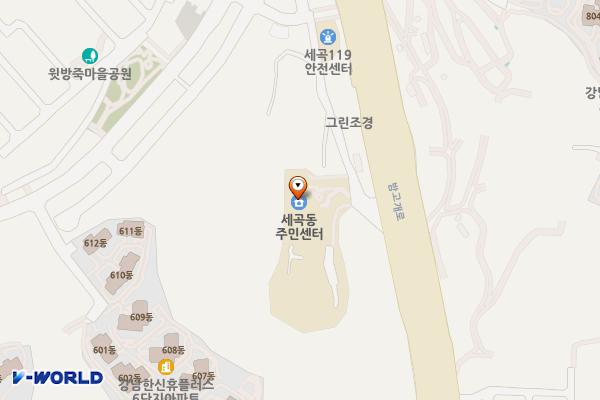 서울세곡문화센터(주민센터) 위치 지도 — 서울특별시 강남구 밤고개로 286