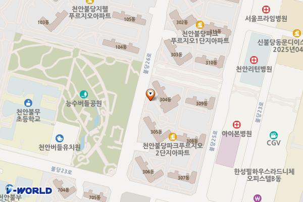 충남천안불당파크푸르지오오피스텔 위치 지도 — 충청남도 천안시 서북구 불당26로 122