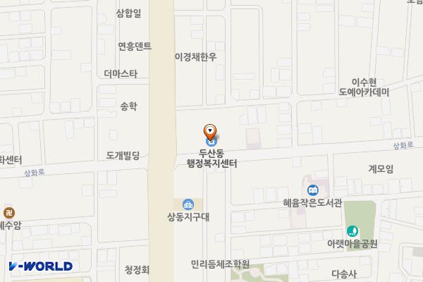 대구두산동행정복지센터 위치 지도 — 대구광역시 수성구 상화로 95