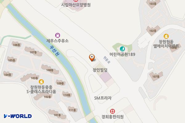 경남창원힐링파크오피스텔 위치 지도 — 경상남도 창원시 마산합포구 현동로 32