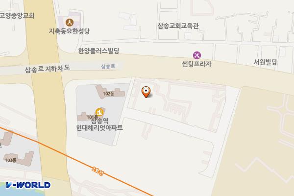 경기고양힐스테이트삼송역스칸센2블럭 위치 지도 — 경기도 고양시 덕양구 삼송로 240
