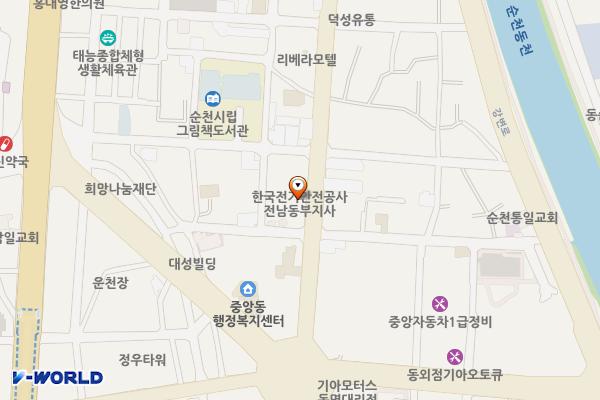 한국전기안전공사 전남동부지사 위치 지도 — 전남광주통합특별시 순천시 환선로 15