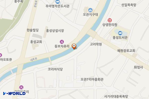하상 2공구(홍성천~대승빌딩) 위치 지도 — 충청남도 홍성군 홍성읍 오관리 366-4