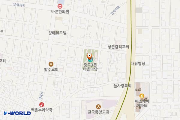 서울광진 중곡3동 마을공원 공영주차장 위치 지도 — 서울특별시 광진구 용마산로33길 25