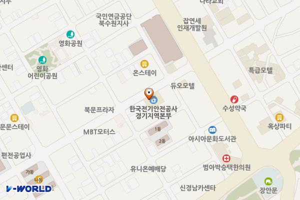 한국전기안전공사 경기지역본부 위치 지도 — 경기도 수원시 장안구 정조로933번길 21