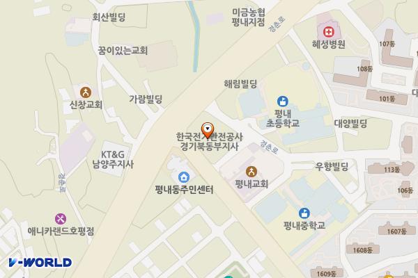 한국전기안전공사 경기북동부지사 위치 지도 — 경기도 남양주시 경춘로 1288