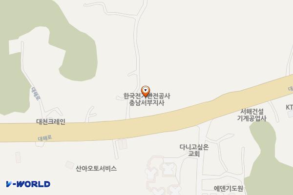 한국전기안전공사 충남서부지사 위치 지도 — 충청남도 보령시 대해로 218