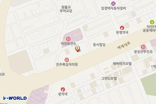 한국전기안전공사 전북지역본부 위치 지도 — 전북특별자치도 전주시 덕진구 백제대로 795
