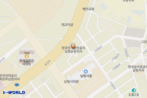 한국전기안전공사 남원순창지사 위치 지도 — 전북특별자치도 남원시 시청북1길 9