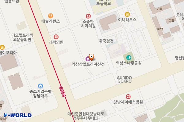 서울강남삼일프라자오피스텔(지상) 위치 지도 — 서울특별시 강남구 도곡로1길 14
