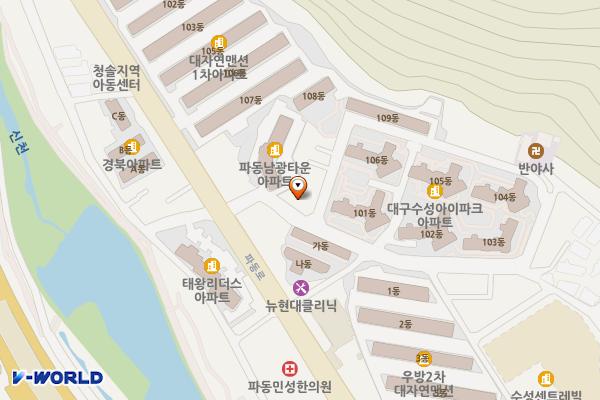 파동행정복지센터 위치 지도 — 대구광역시 수성구 파동로22길 7