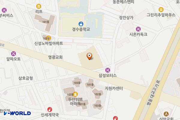 서울성동아이아이컴바인드B2 위치 지도 — 서울특별시 성동구 뚝섬로 433