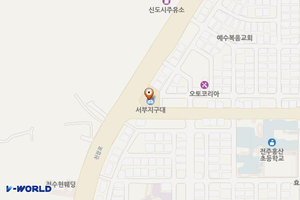 전북전주서부지구대 위치 지도 — 전북특별자치도 전주시 완산구 마전들로 1