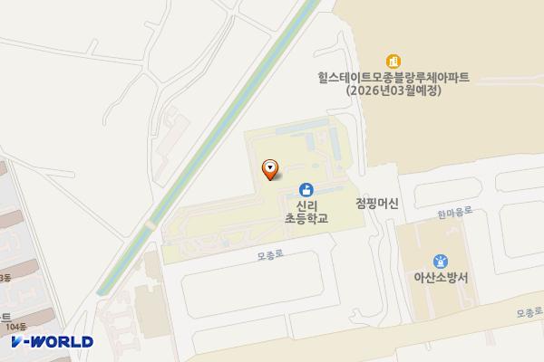 충남신리초등학교 위치 지도 — 충청남도 아산시 모종로 73-13