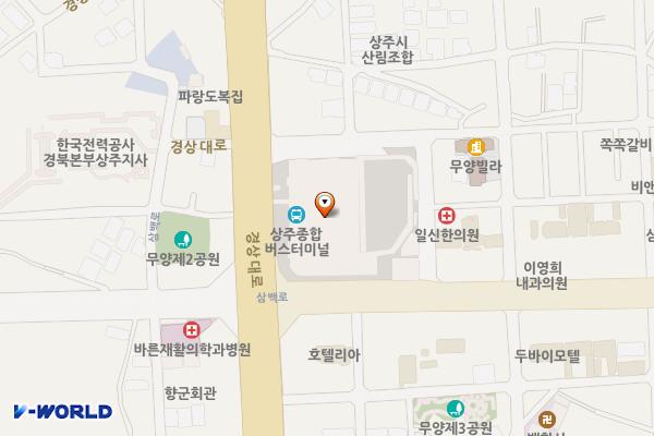 경북상주종합버스터미널A3 위치 지도 — 경상북도 상주시 삼백로 71