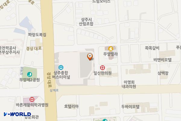 경북상주종합버스터미널E4 위치 지도 — 경상북도 상주시 삼백로 71