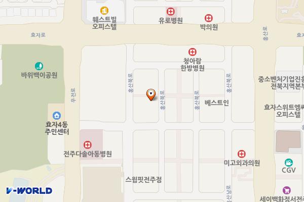 전주신시가지롯데마트뒤공영주차장 위치 지도 — 전북특별자치도 전주시 완산구 효자동2가 1229-2