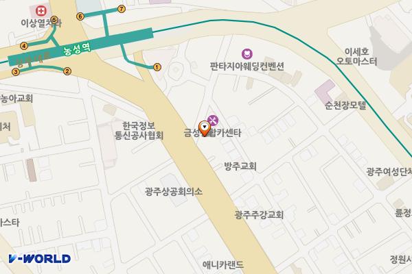 칸세르타워 위치 지도 — 전남광주통합특별시 서구 대남대로472번길 4