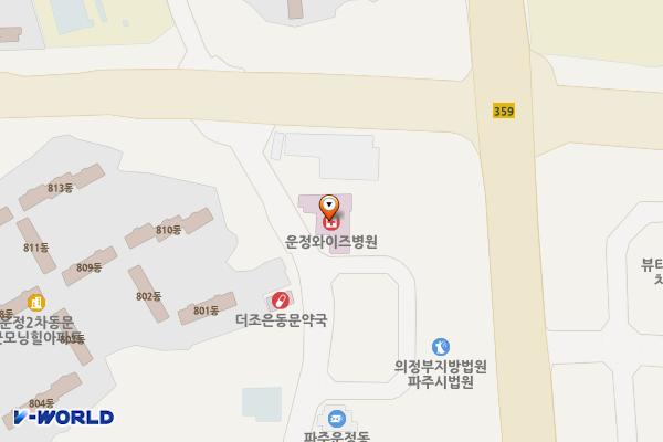 운정와이즈병원 위치 지도 — 경기도 파주시 금바위로 50