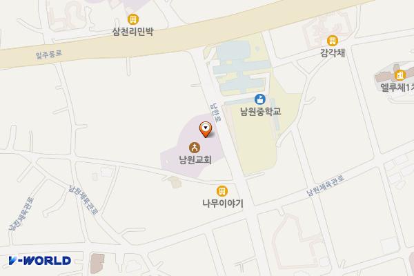 대한예수교장로회남원교회 위치 지도 — 제주특별자치도 서귀포시 남원읍 남한로 27