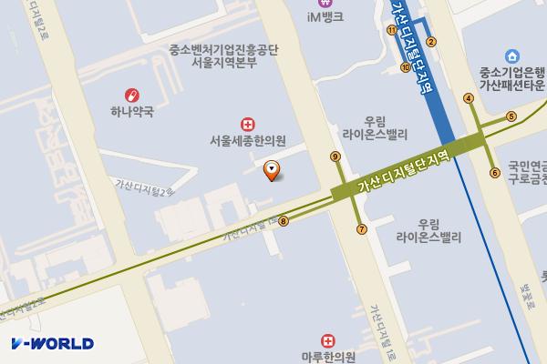 가산비지니스센터 위치 지도 — 서울특별시 금천구 가산디지털1로 165