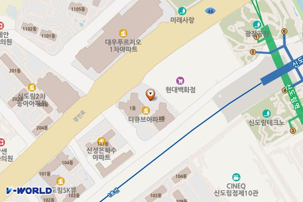 현대백화점 디큐브시티점 위치 지도 — 서울특별시 구로구 경인로 662