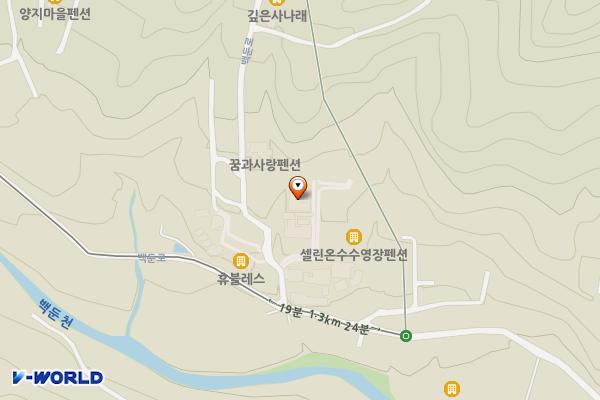 바니힐키즈풀빌라 위치 지도 — 경기도 가평군 북면 백둔로 510-60