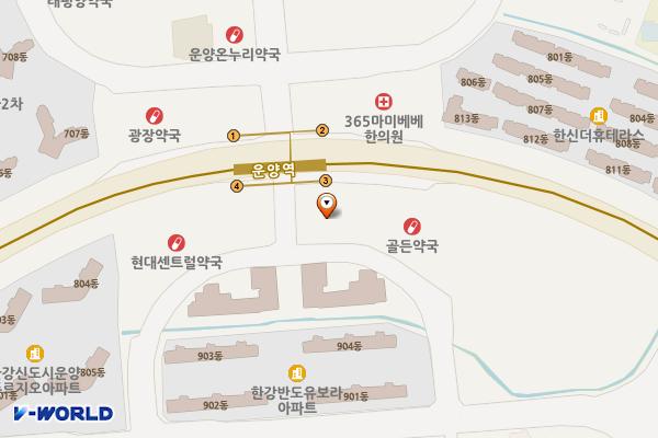김포 운양 환승센터 위치 지도 — 경기도 김포시 김포한강1로 242