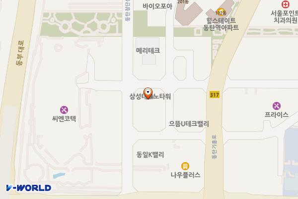 삼성테크노타워 위치 지도 — 경기도 화성시 동탄첨단산업1로 20