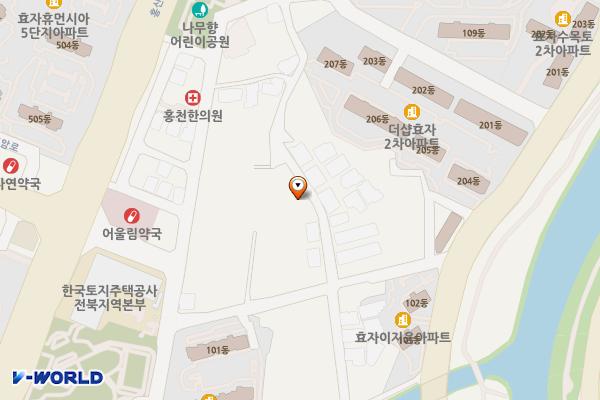 파인트리 위치 지도 — 전북특별자치도 전주시 완산구 우전2길 45