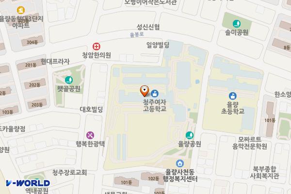 청주여고 위치 지도 — 충청북도 청주시 청원구 충청대로107번길 82