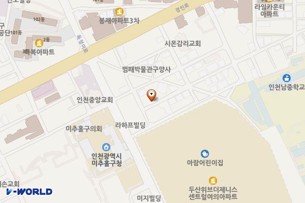 미추홀구청 숭의4동 제7노외주차장 위치 지도 — 인천광역시 미추홀구 경인로116번길 86