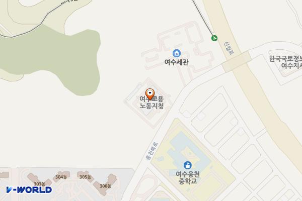 여수고용노동지청 위치 지도 — 전남광주통합특별시 여수시 웅천북로 33