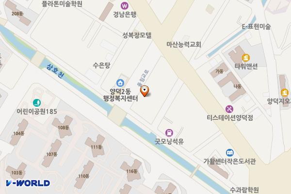 메트로스퀘어6상가번영회 위치 지도 — 경상남도 창원시 마산회원구 율림교로 6