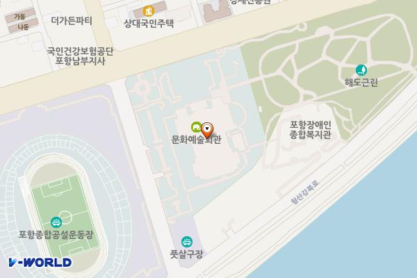 포항문화재단 위치 지도 — 경상북도 포항시 남구 희망대로 850