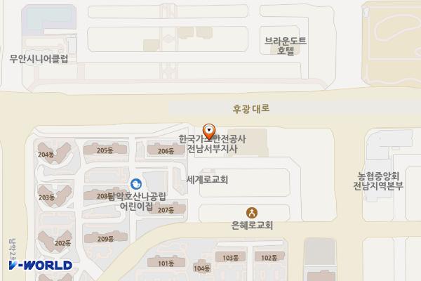전남개발공사 위치 지도 — 전남광주통합특별시 무안군 삼향읍 후광대로 242