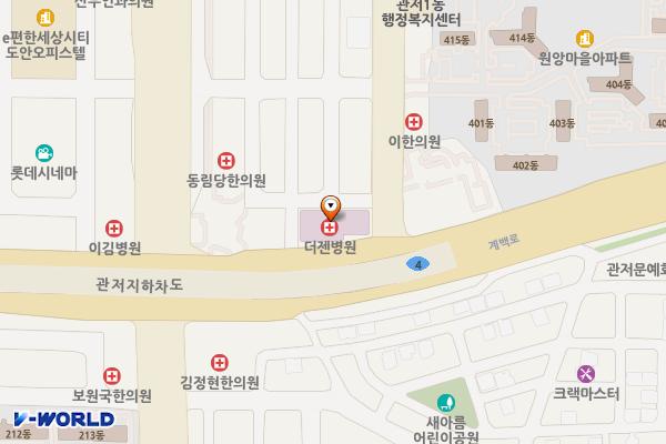 더젠 병원 (더리젠) 위치 지도 — 대전광역시 서구 계백로 1013