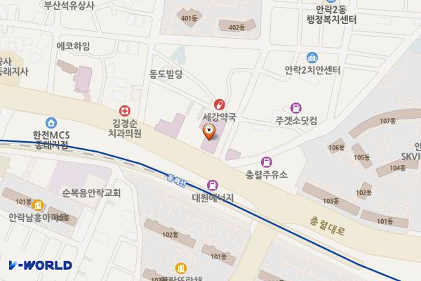 빌리브세웅병원 위치 지도 — 부산광역시 동래구 충렬대로 455