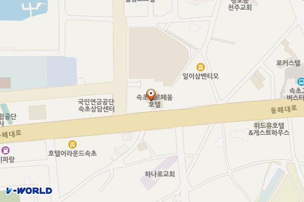 (주)홈마리나 속초호텔 위치 지도 — 강원특별자치도 속초시 동해대로 4014