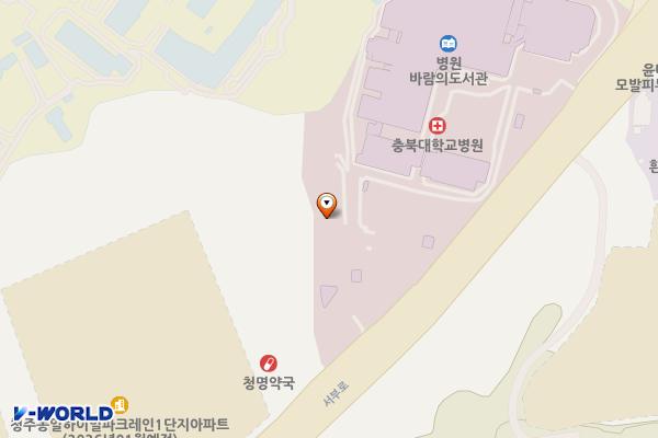 충북대병원 시설과 위치 지도 — 충청북도 청주시 서원구 서부로 1473