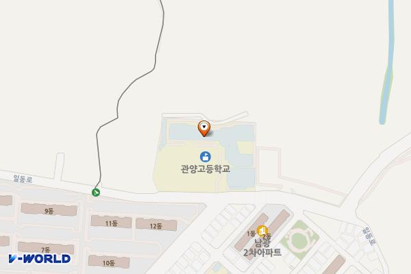 관양고 주변 공영주차장 위치 지도 — 경기도 안양시 동안구 일동로 115